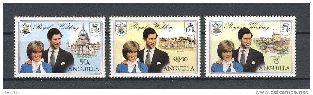 ANGUILLA  1981   N° 409/411 ** Neufs Ier Choix. Sup.  Cote 6.00&euro; (Prince Charles Et Lady DIANA) - Anguilla (1968-...)