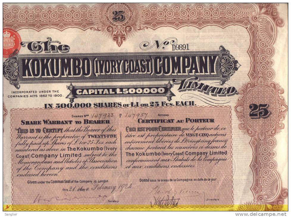 KOKUMBO (  Ivory Coast ) COMPANY  - N D9891 - Other & Unclassified