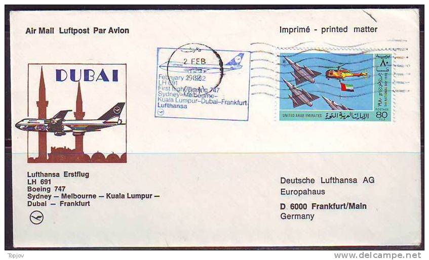 INDIA  -  SIDNEY - DUBAI - FRANKFURT AIR - HELICOPTER  - 1980 - United Arab Emirates (General)