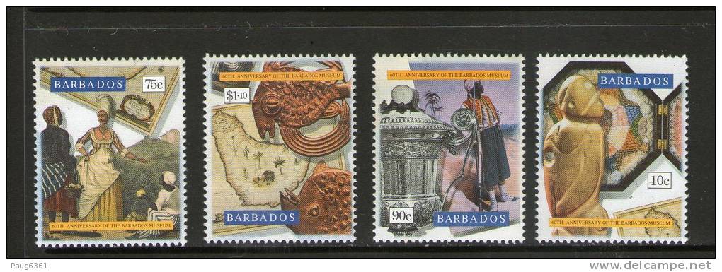 BARBADE-BARBADOS 1993 MUSEE  YVERT N°864/67 NEUF MNH** - Barbados (1966-...)