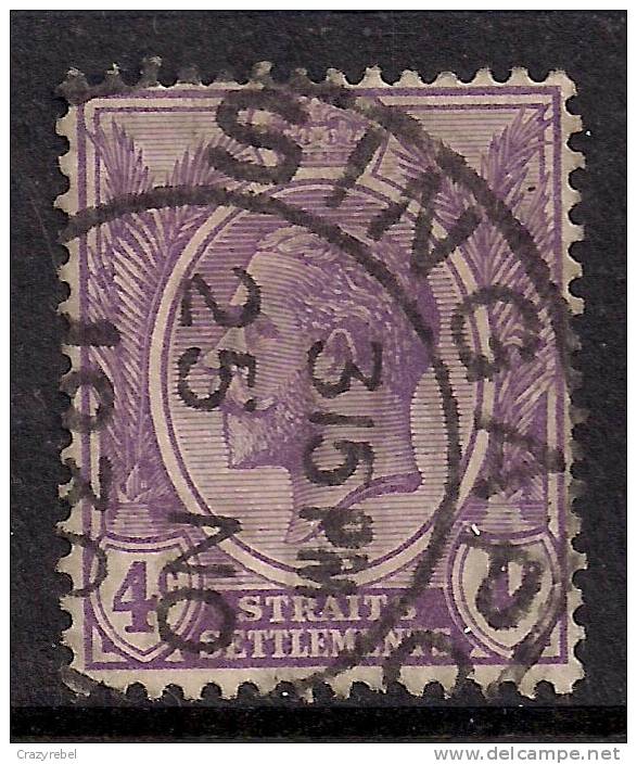 STRAITS SETTLEMENT 1921 - 33 KGV 4ct PURPLE USED STAMP SG 223. ( H515 ) - Straits Settlements