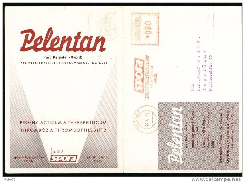 Czechoslovakia Postal Card. Pharmacy, Druggist, Chemist, Pharmaceutics.  Praha 6, 22.4.48. Pelentan.  (Zb05093) - Pharmazie