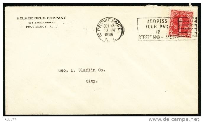 USA Cover. Pharmacy, Druggist, Chemist, Pharmaceutics.  Providence Oct.3.1930. (Zb05052) - Pharmazie