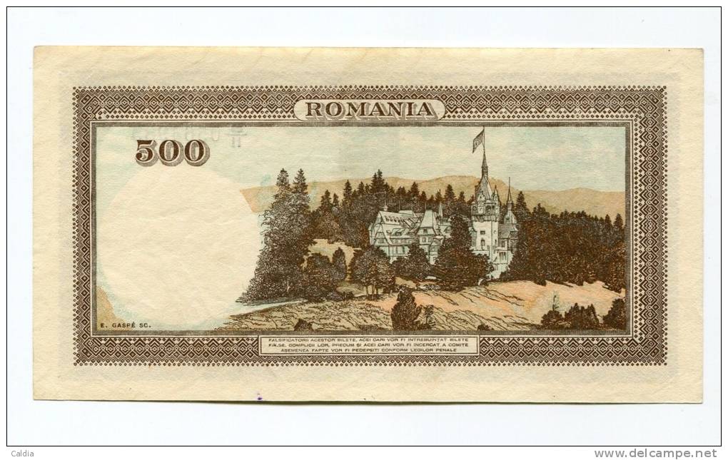 Roumanie Romania 500 Lei " 26 - 01 - 1943 " AUNC  RARE Date!!! # 1 - Romania