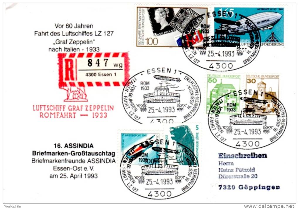 GERMANY/Deutschland- 1993-  LZ 127 "Graf Zeppelin" - Luffschiffes Cover - Zeppelin