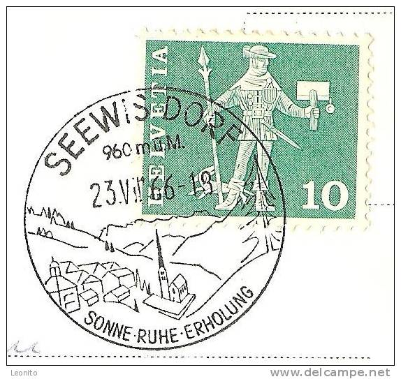 SEEWISALP Prätigau Stempel Seewis Dorf 1966 - Seewis Im Prättigau