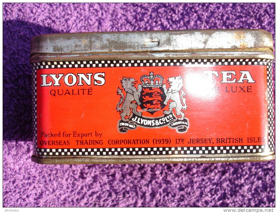 Boite En Metal Avec Couvercle: Lyons Tea, J. Lyons & Co Ltd London, The, Jersey (12-653) - Dosen