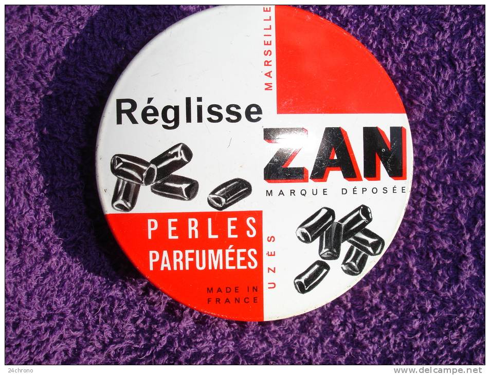 Boite En Metal Avec Couvercle: Reglisse Zan, Perles Parfumees, Uzes, Marseille (12-654) - Boîtes