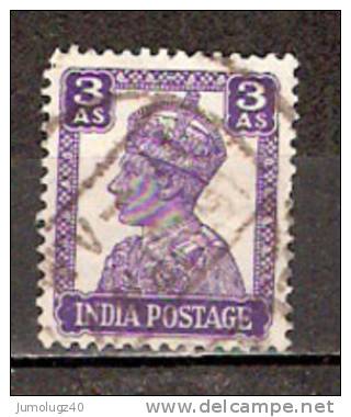 Timbre Inde Anglaise Y&T N°168 Obl. Georges VI. 3 Annas. - 1936-47 Koning George VI