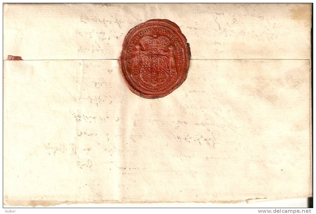Lettre De Notification Par Porteur 1742 Franchemont Bouillon Segneurie De Grand Duché De Bouillon - 1714-1794 (Oostenrijkse Nederlanden)