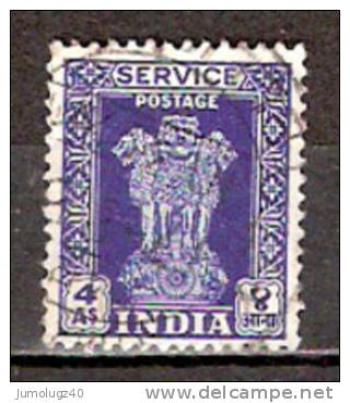 Timbre Inde République Service Y&T N°  7A Oblitéré. 4 Annas. - Francobolli Di Servizio