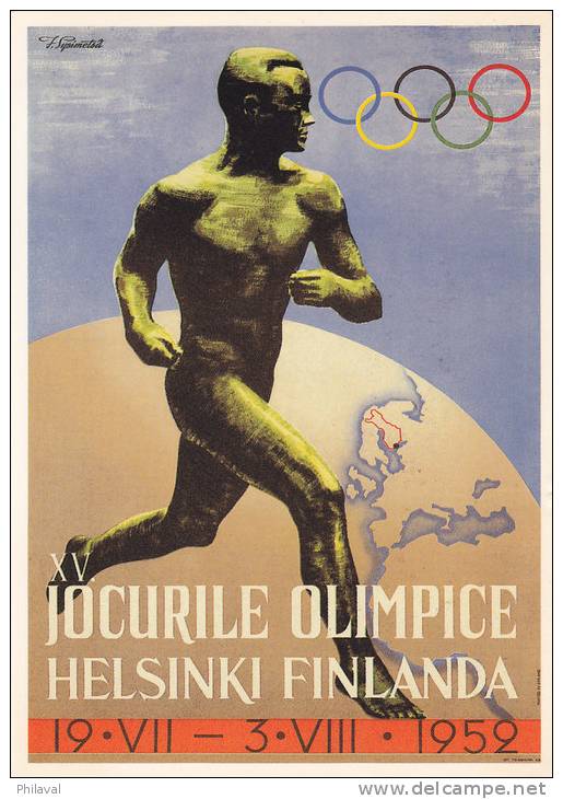 Jocurile Olimpice Helsinki Finlanda 1952 - Cachet S120 Lausanne Olymphilex 85 - Cp 10 X 15 - Athlétisme