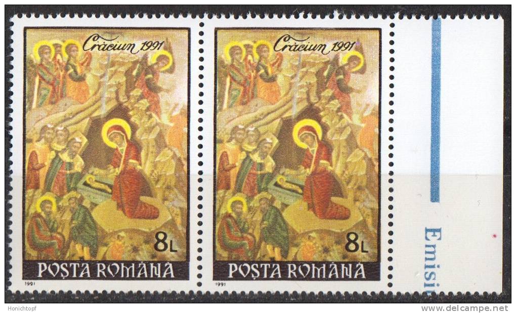 Rumänien; 1991; Michel 4760 **; Weihnachten, Doppelt - Nuovi