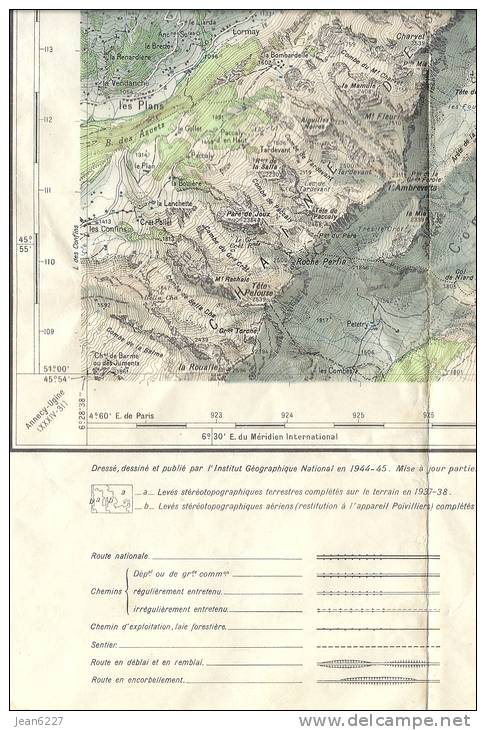 Cluses (Haute Savoie, France) 1:50.000 - Institut Géographique National - Feuille XXXV-30 - Topographical Maps