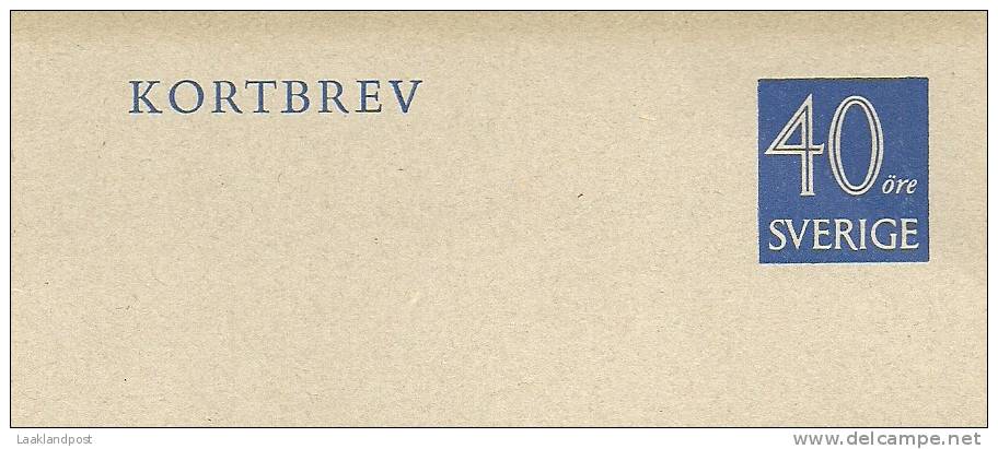 Sweden Lettercard 1964 Michel Nr K37 Unused - Postwaardestukken