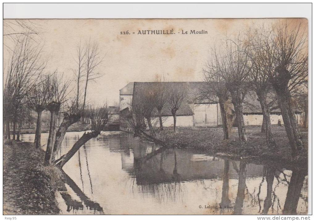 2--CPA- AUTHUILLE - LE MOULIN + L'EGLISE - Other & Unclassified