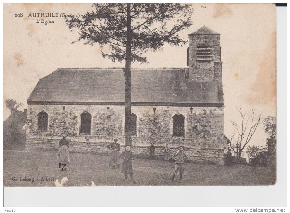 2--CPA- AUTHUILLE - LE MOULIN + L'EGLISE - Other & Unclassified