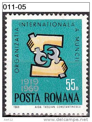 ROMANIA, 1969, ILO, 50th Anniv.; MNH (**); Sc. 2095 - OIT