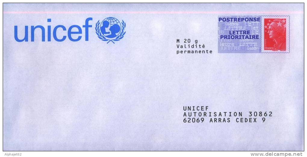 Unicef - POSTREPONSE - FRANCE - Pret à Poster Réponse - UNICEF