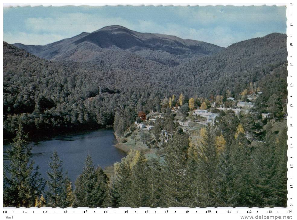 SI53D Bogong Village Victoria Australia Lake Guy Post Card Usata 1980 - Melbourne