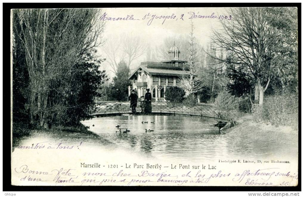 CPA. MARSEILLE.   Le Parc Borely. Le Pont Du Lac. - Parcs Et Jardins