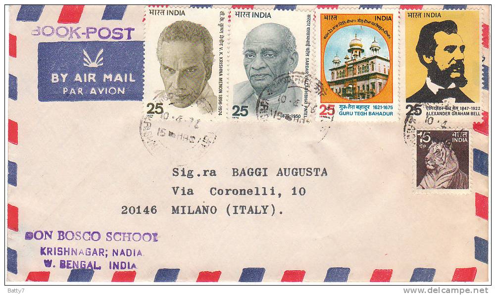 INDIA 1976 AIR MAIL AFFRANCATURA MISTA - Storia Postale