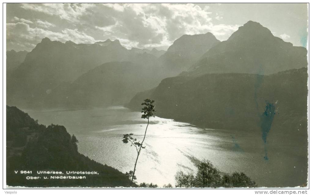 SWITZERLAND-SVIZZERA-SCHW EIZ-SUISSE-URNERSEE,URIRO TSTOCK,OBER  U. NIEDERBAUEN-CIRCULATED-19 60 - Bauen