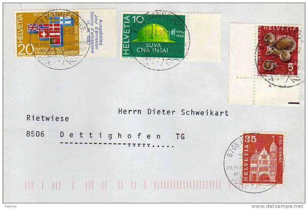 Carta,Mannedore 1999, Suiza, Cover - Briefe U. Dokumente