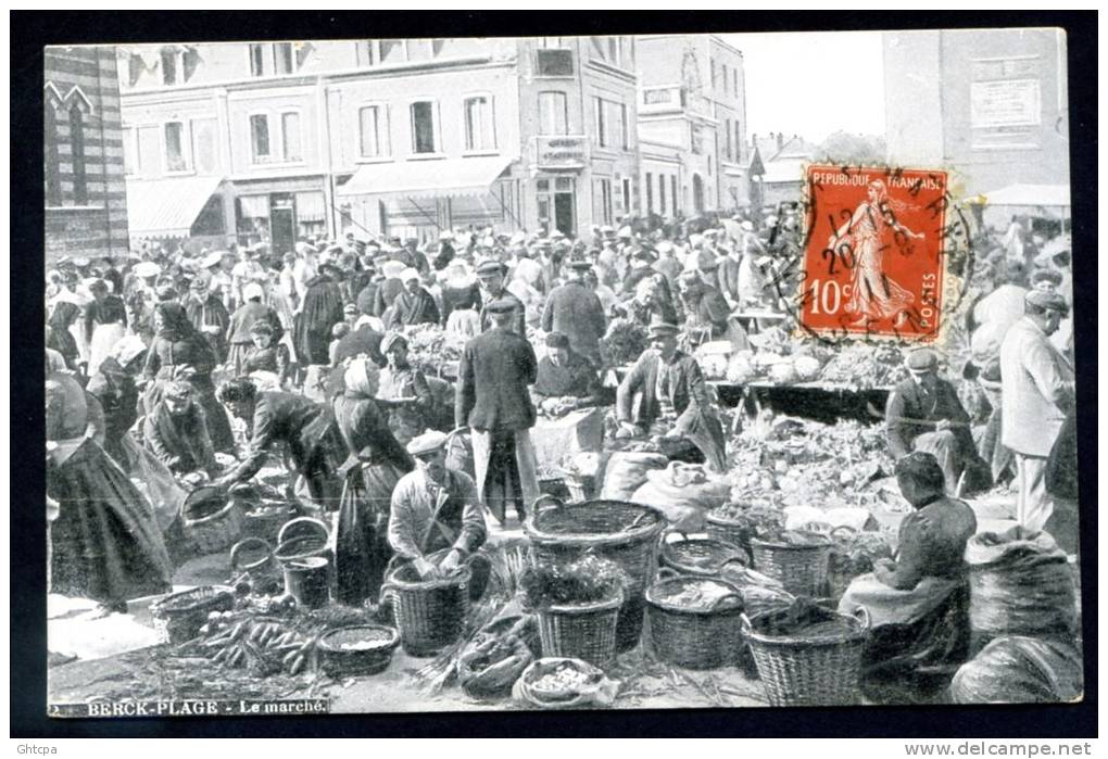 CARTE/PHOTO.  BERCK-PLAGE. Le Marché. - Berck