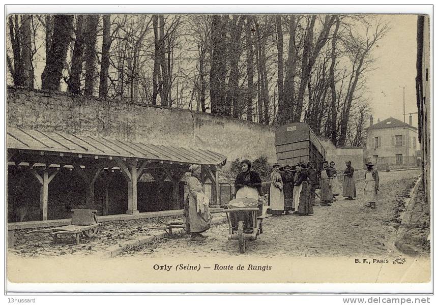 Carte Postale Ancienne Orly - Route De Rungis - Lavoir, Métiers, Laveuses, Lavandières - Orly