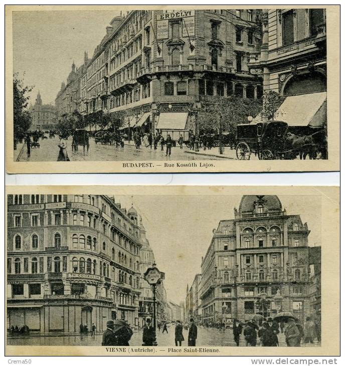 VIENNE - Rue Lajos Et Place St Etienne - Lot De 2 Mini Cartes - Sonstige & Ohne Zuordnung