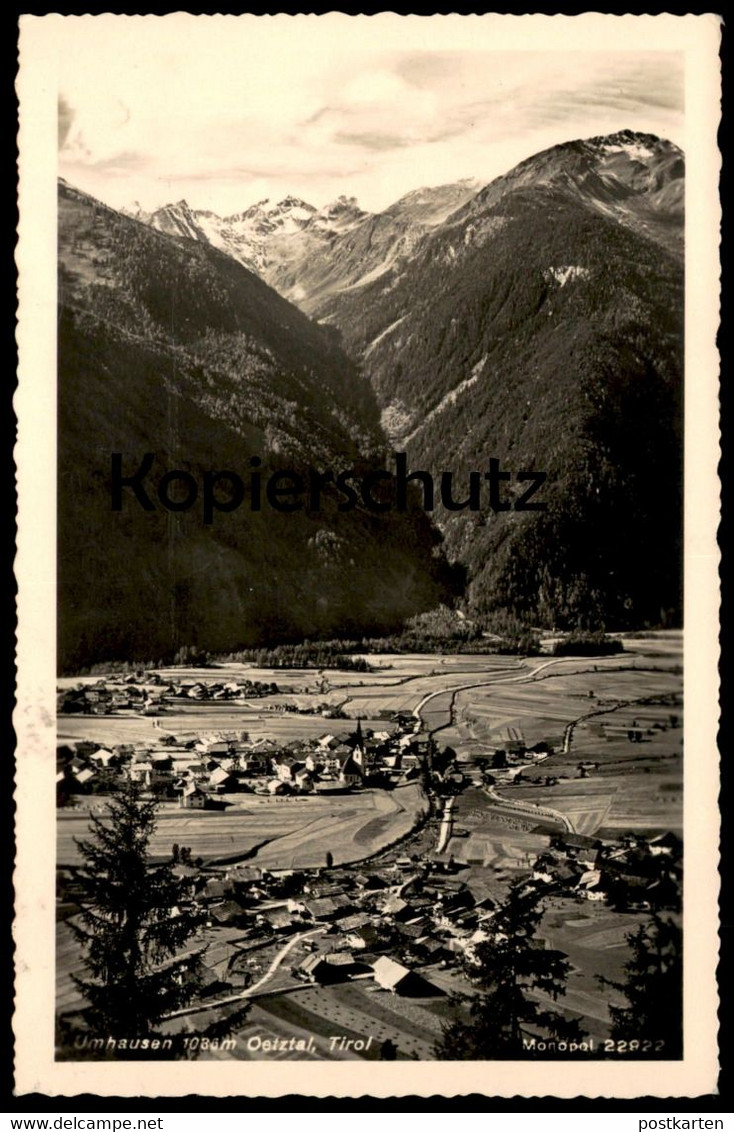 ALTE POSTKARTE UMHAUSEN 1939 Oetztal Ötztal Bezirk Imst, Tirol Austria Österreich Autriche Cpa Postcard AK Ansichtskarte - Umhausen