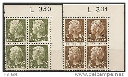 Czeslaw Slania. Denmark 1976.Queen Margrethe II. Michel  588, 4-block MNH. - Nuovi