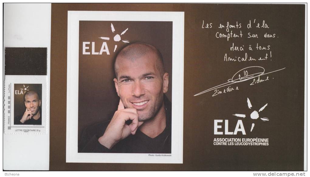 = Trés RARE En Proposition: Zinédine Zidane Pour ELA  Philaposte France -20g - Neufs