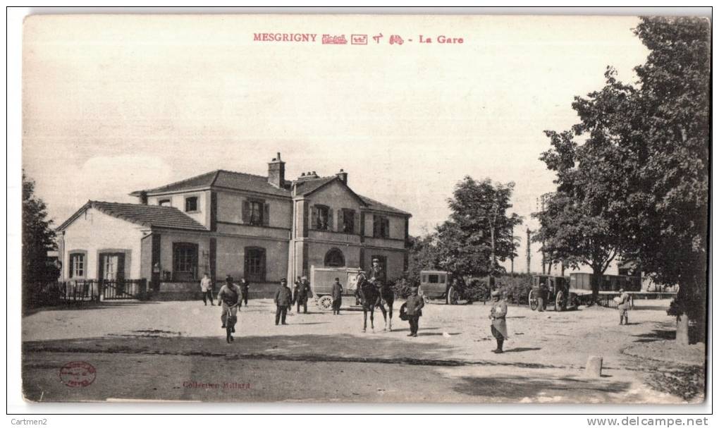 MESGRIGNY LA GARE ANIMEE SOLDAT CAMION MILITAIRE 10 AUBE - Andere & Zonder Classificatie