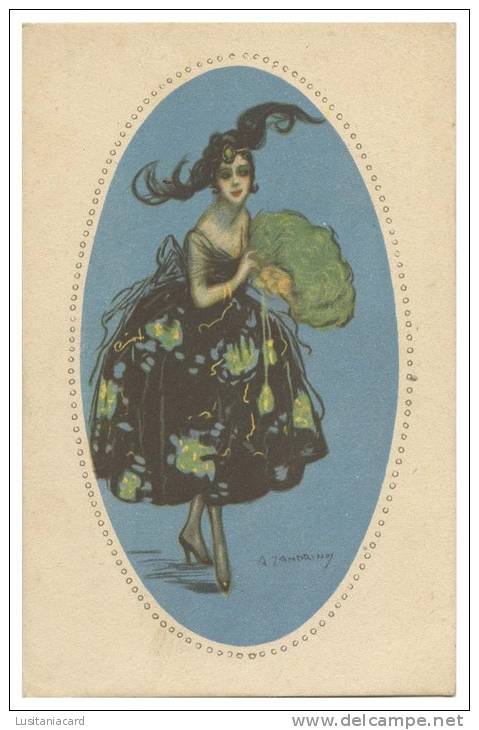 ILLUSTRATEURS - Femme Par A. ZANDRINO (Nº 22-3) Carte Postale - Zandrino