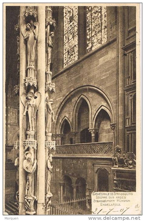 3741. Postal STRASSBOURG (Alsace) 1907. Engelsaule. Colonne Des Anges - Cartas & Documentos