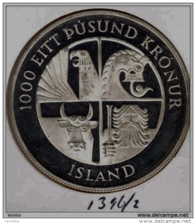 @Y@  IJsland  1000 Kronur  1974   Proof    (1396) - Island