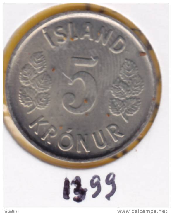 @Y@  IJsland  5 Kronur  1974   Unc    (1399) - IJsland