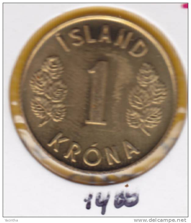 @Y@  IJsland  1 Kronur  1974   Unc    (1400) - Iceland