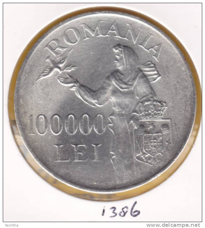 @Y@  Roemenie   100.000  Lei  1946 Unc    (1386)   Zilver - Rumania