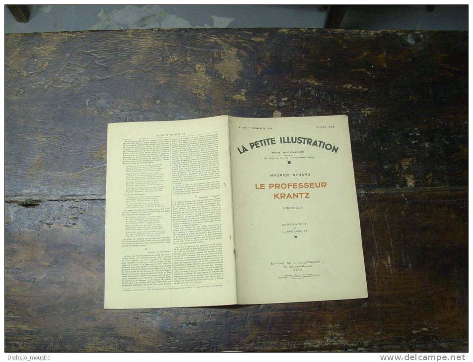 1932  Roman : LE PROFESSEUR KRANTZ    Illustrations De L.  Pouzargues - Autori Francesi