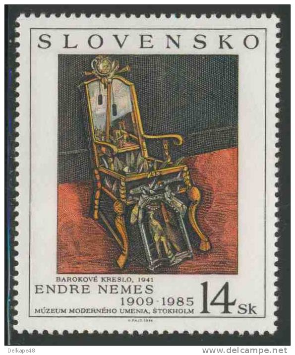Slowakei Slovakia 1996 Mi 263 ** Baroque Chair By Endre Nemes (1909-1985) / Barocksessel - Museum Modern Art, Stockholm - Neufs