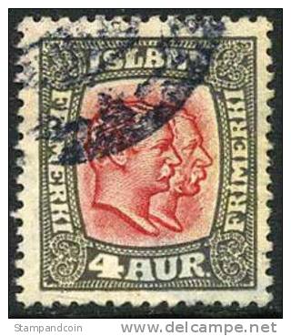 Iceland #101 Used 4a Gray & Red Kings From 1915 - Oblitérés