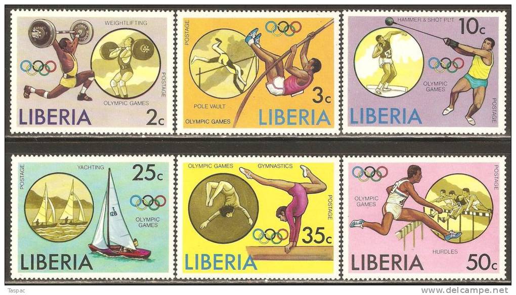 Liberia 1976 Mi# 990-995 A ** MNH - 21st Olympic Games, Montreal - Estate 1976: Montreal