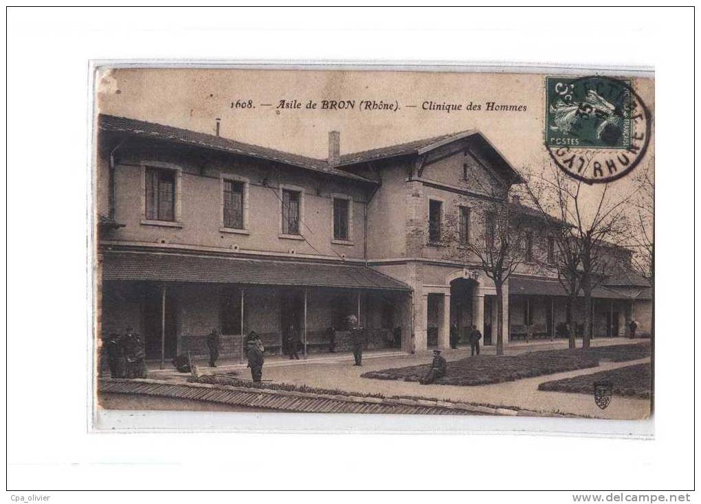 69 BRON Hopital, Asile, Clinique Des Hommes, Ed SF 1608, 1908 - Bron