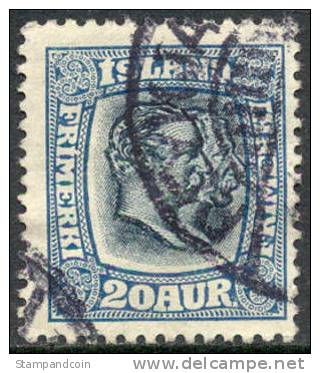 Iceland #107 Used 20a High Value Of Set From 1915-18 - Used Stamps