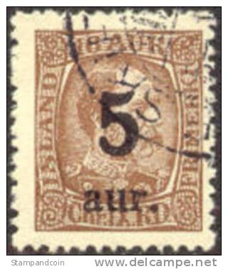 Iceland #130 Used 5a Surcharge On 16a From 1921 - Gebruikt