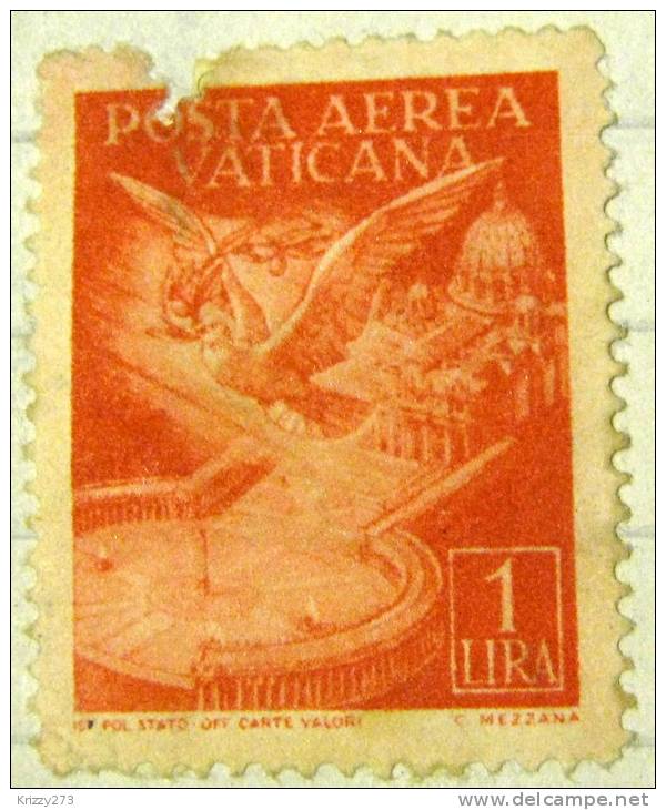 Vatican 1947 Dove With Olive Branch Over St Peters Forecourt 1l - Used - Oblitérés