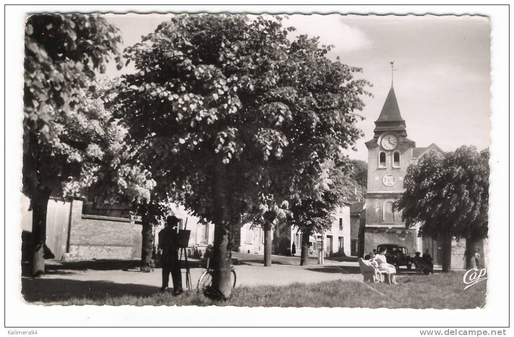 VAL  D´ OISE  /  LA  FRETTE-sur-SEINE  ( Place De L'église, Peintre, Automobile ) /  Edit.  CAP  N° 3 - La Frette-sur-Seine